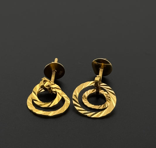 22K Solid Gold Fancy Studs ES658
