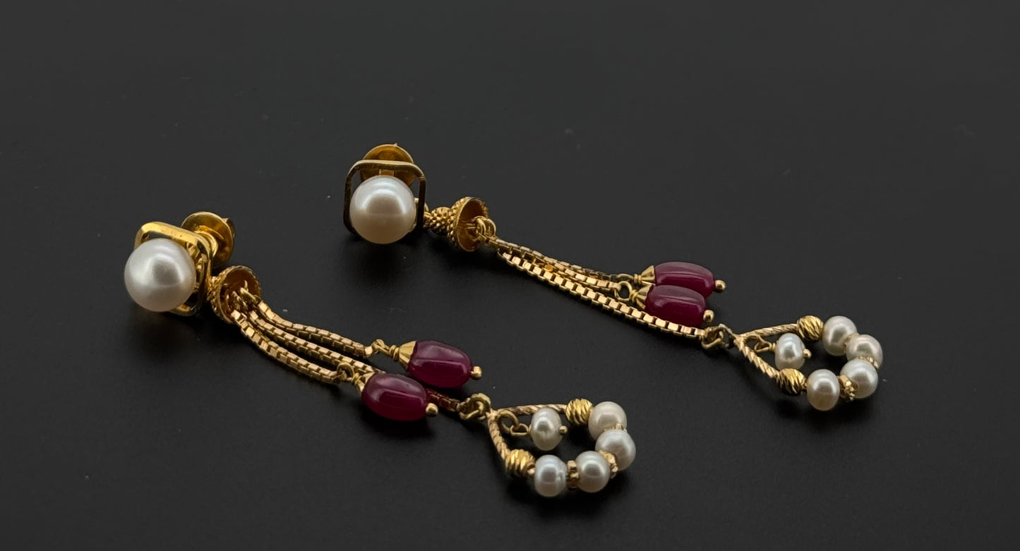 22K Solid Gold Fancy Studs ES716