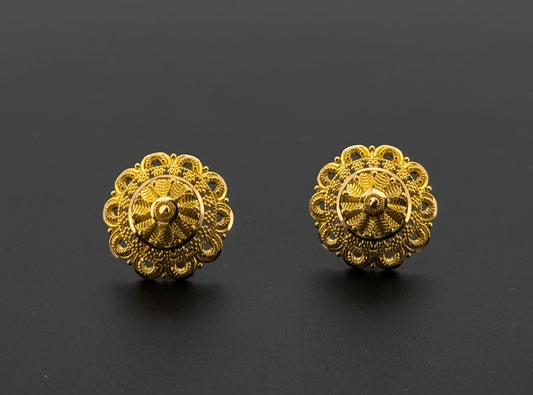 22K Solid Gold Fancy Studs ES814