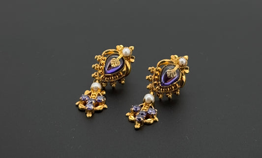 22K Solid Gold Fancy Studs ES838