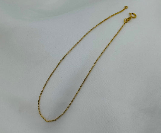 18k Solid Gold Ladies Simple Anklet GA14