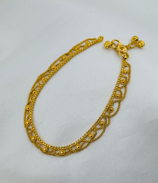 22k Solid Gold Ladies Simple Anklet GA16