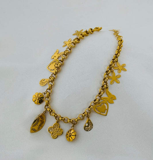 21k Solid Gold Ladies Simple anklet GA35
