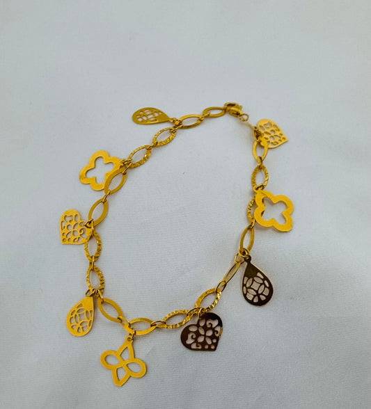 21k Solid Gold Ladies Simple Anklet GA39