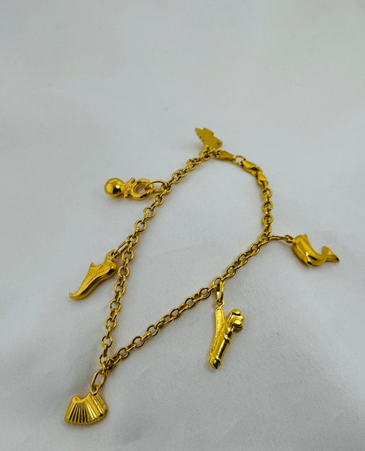 18k Solid Gold Ladies Simple Anklet GA43