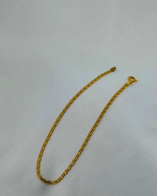 18k Solid Gold Ladies Simple Anklet GA44
