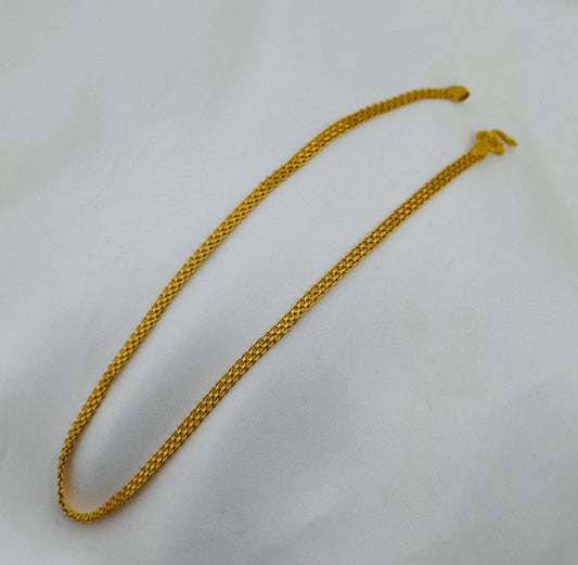 22k Solid Gold Ladies Simple Anklet GA5