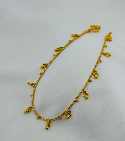 22k Solid Gold Ladies Simple Anklet GA50
