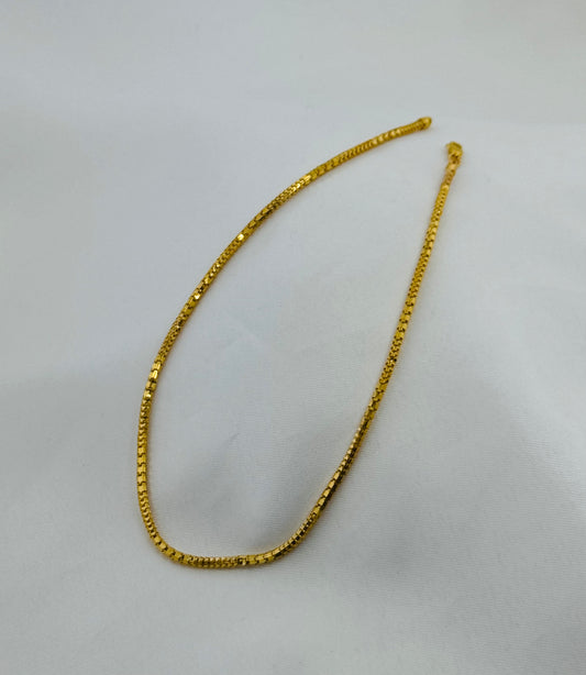 22k Solid Gold Ladies Simple Anklet GA56