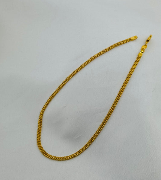22k Solid Gold Ladies Simple Anklet GA57