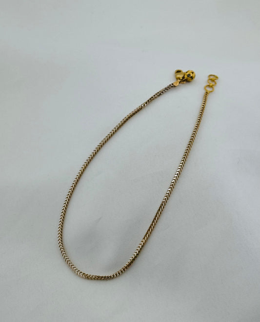 22k Solid Gold Ladies Simple Anklet GA58