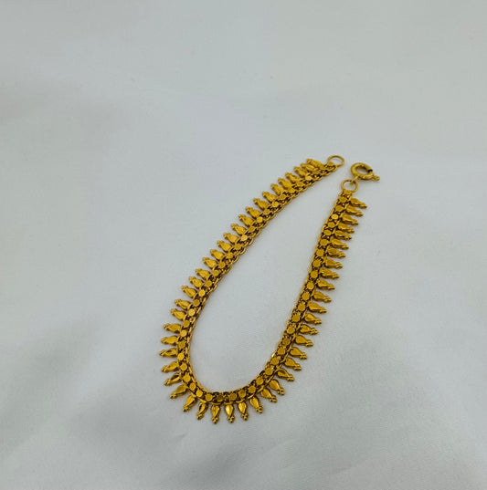 21k Solid Gold Ladies Simple Anklet GA66