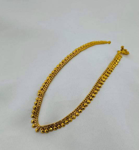 21k Solid Gold Ladies Simple Anklet GA68