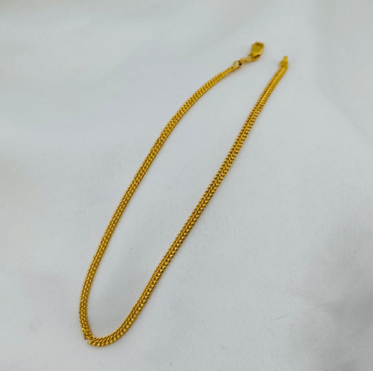 22k Solid Gold Ladies Simple Anklet GA7