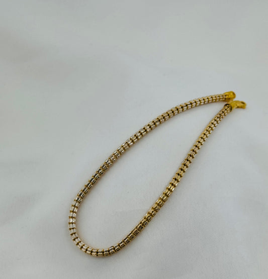 22k Solid Gold Ladies Simple Anklet GA71
