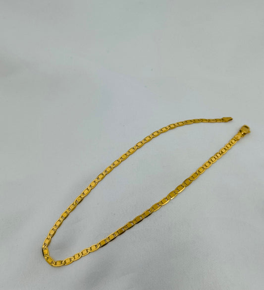 22k Solid Gold Ladies Simple Anklet GA72