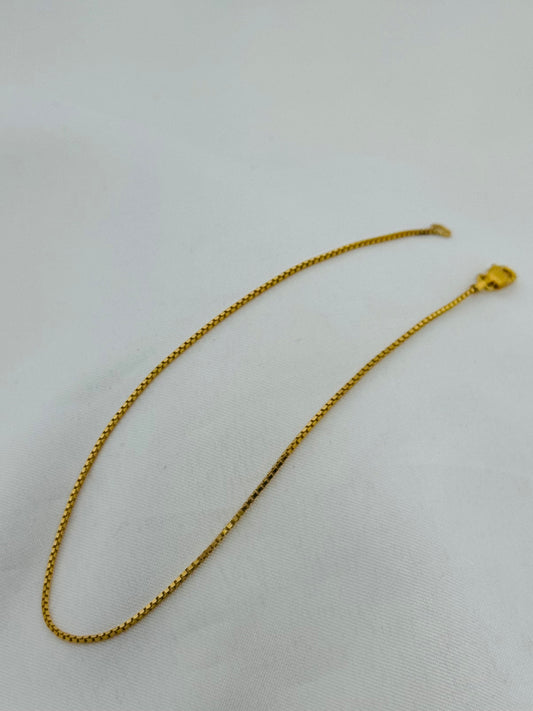 22k Solid Gold Ladies Simple Anklet GA73