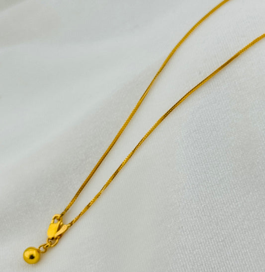 22k Solid Gold Ladies Simple Anklet GA76