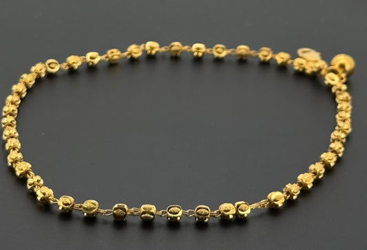 22k Solid Gold Ladies Simple Anklet GA77