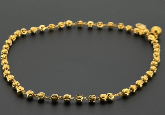22k Solid Gold Ladies Simple Anklet GA78