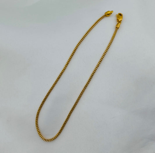 22k Solid Gold Ladies Simple anklet GA8