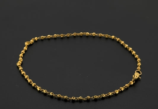 22k Solid Gold Ladies Simple Anklet GA81