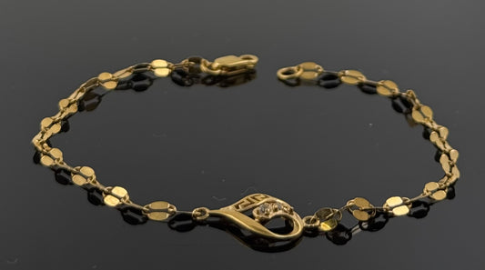 21k Solid Gold Ladies Simple Bracelet GB106