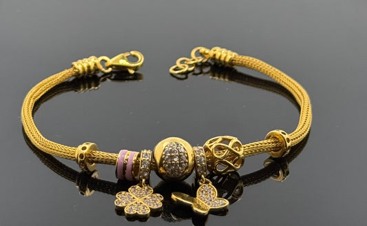 22k Solid Gold Ladies Simple Bracelet GB152