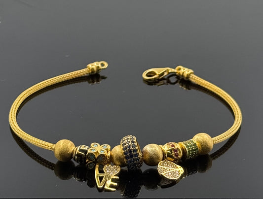 18k Solid Gold Ladies Simple Bracelet GB158