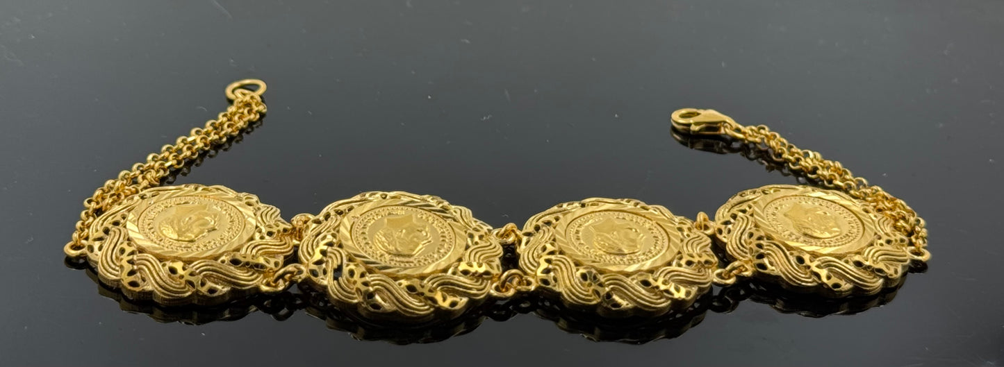 21k Solid Gold Ladies Simple Bracelet GB16
