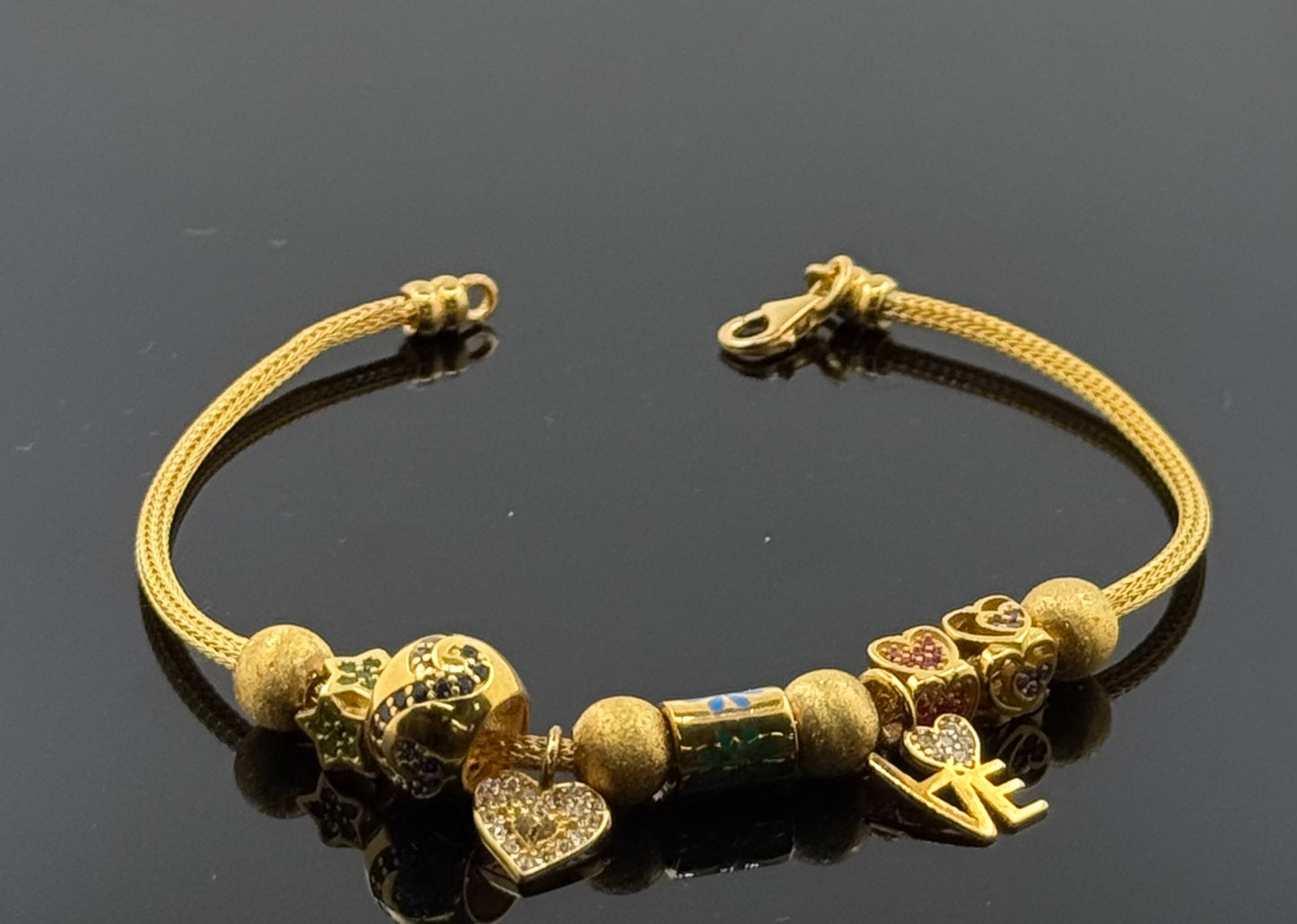18k Solid Gold Ladies Simple Bracelet GB160