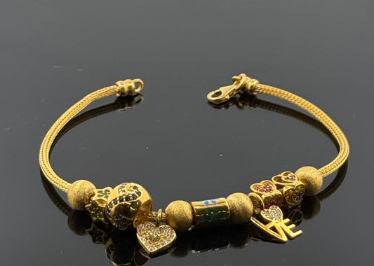 18k Solid Gold Ladies Simple Bracelet GB160