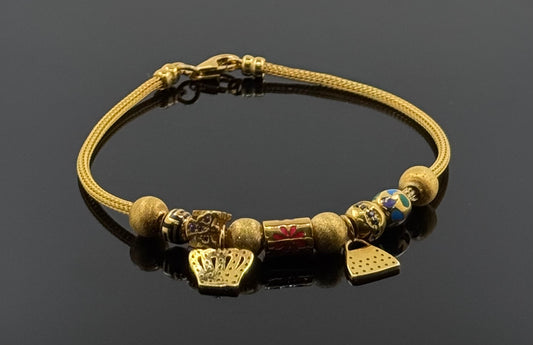 18k Solid Gold Ladies Simple Bracelet GB161