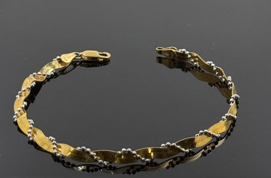 18k Solid Gold Ladies Simple Bracelet GB162