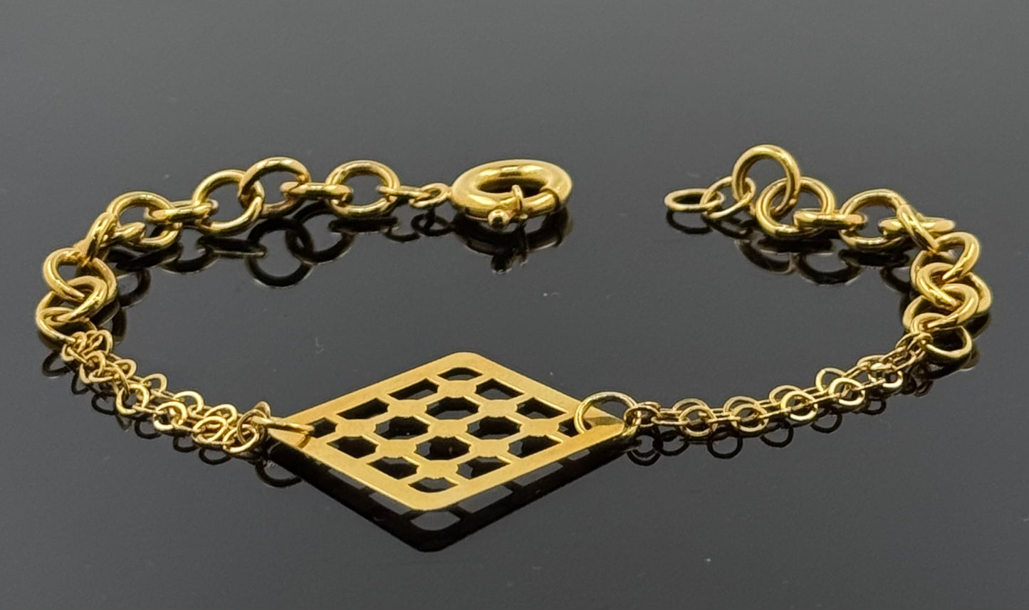 21k Solid Gold Ladies Simple Bracelet GB166