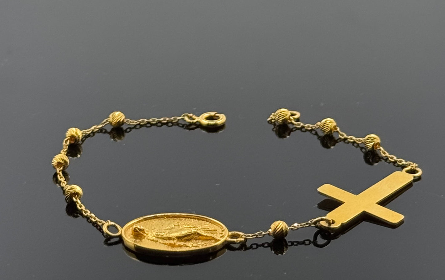 21k Solid Gold Ladies Simple Bracelet GB168