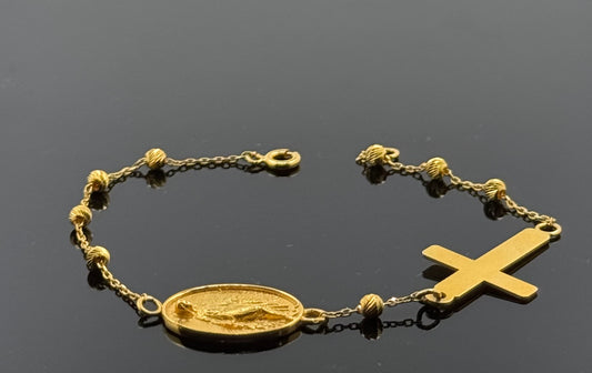 21k Solid Gold Ladies Simple Bracelet GB168