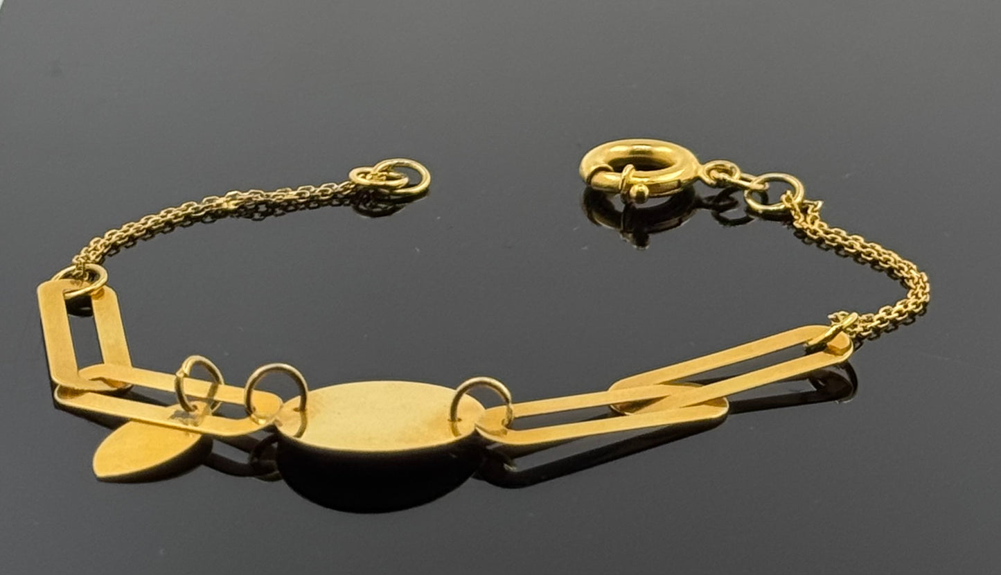 21k Solid Gold Ladies Simple Bracelet GB169