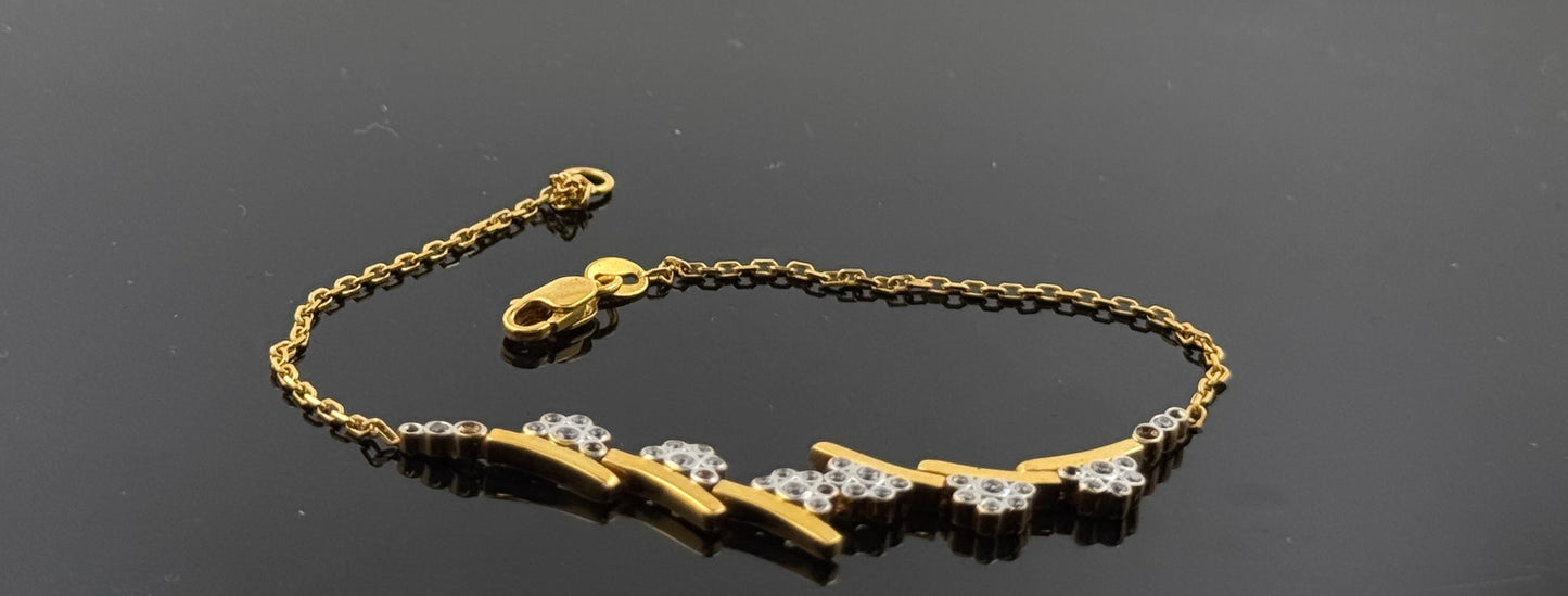 21k Solid Gold Ladies Simple Bracelet GB17