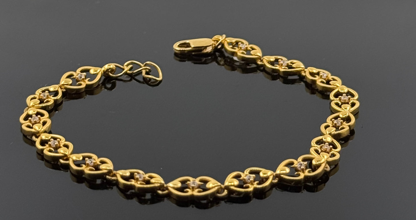 22k Solid Gold Ladies Simple Bracelet GB189