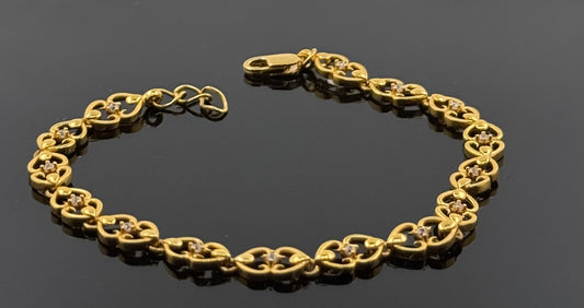 22k Solid Gold Ladies Simple Bracelet GB189