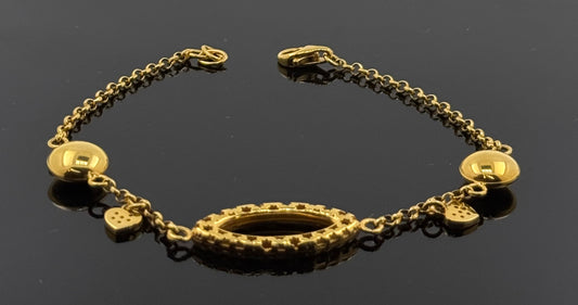 21k Solid Gold Ladies Simple Bracelet GB199