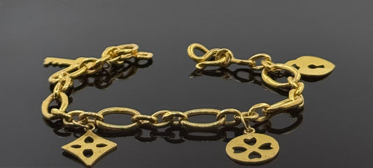 22k Solid Gold Ladies Simple Bracelet GB201