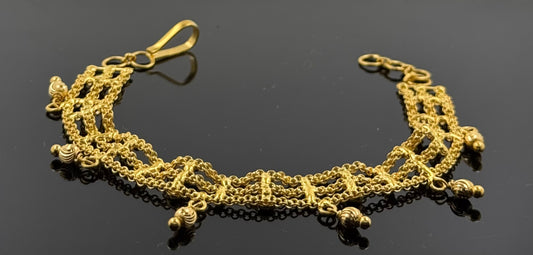 22k Solid Gold Ladies Simple Bracelet GB206