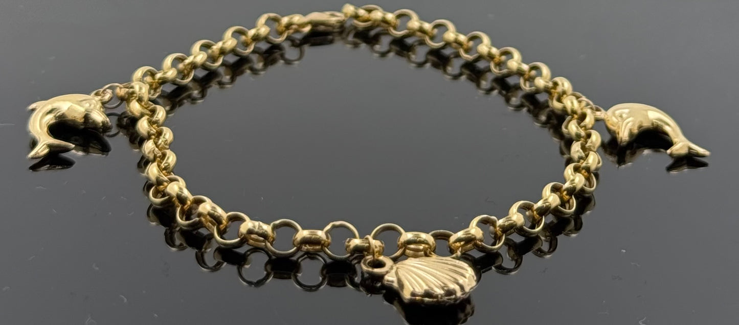 18k Solid Gold Ladies Simple Bracelet GB223