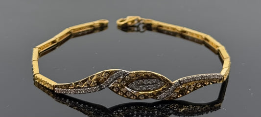 22k Solid Gold Ladies Simple Bracelet GB239