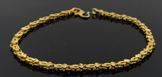 22k Solid Gold Ladies Simple Bracelet GB269