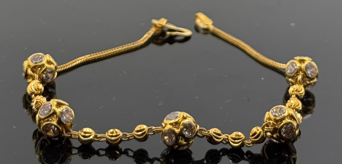 21k Solid Gold Ladies Simple Bracelet GB272