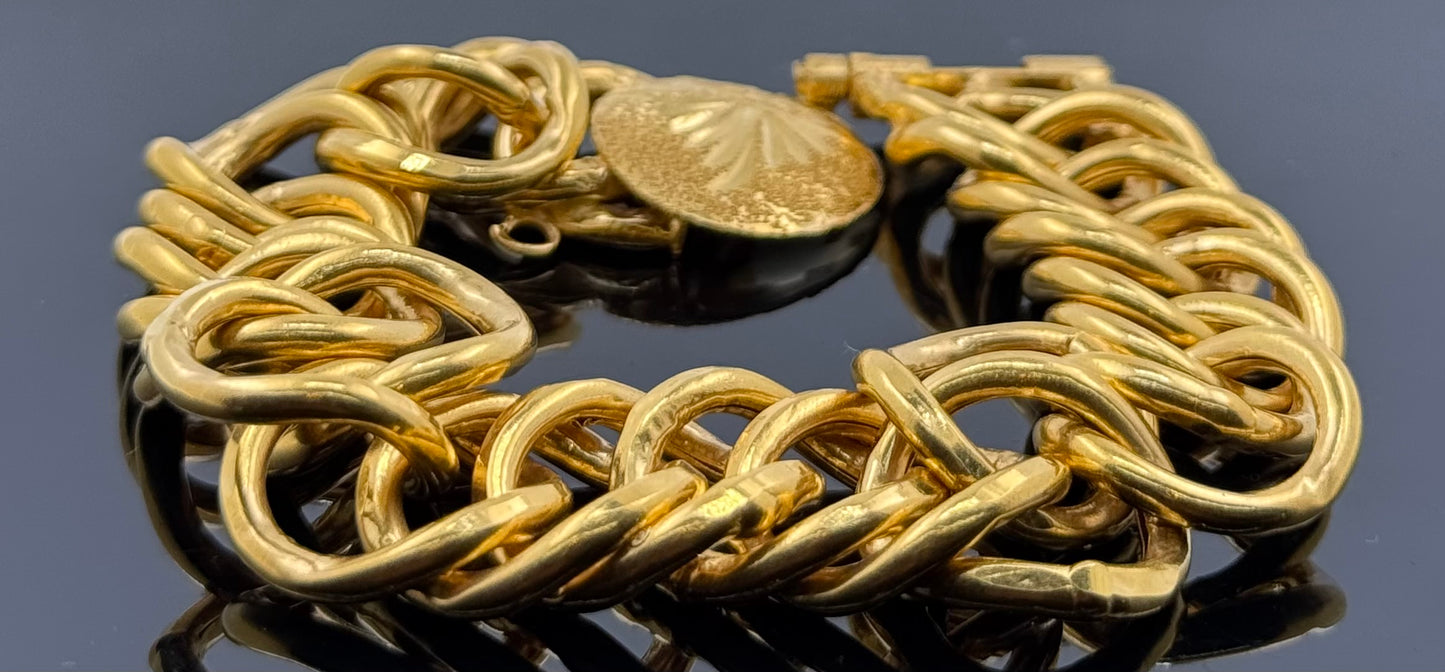 21k Solid Gold Ladies Simple Bracelet GB279