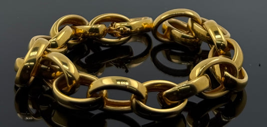 21k Solid Gold Ladies Simple Bracelet GB283